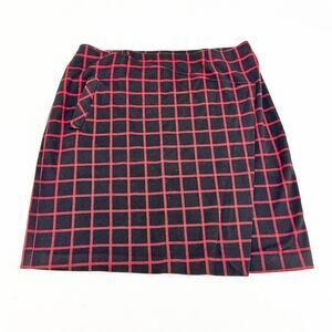 J. Jill Side Panel Split Design Plaid Patterned Stretch Pencil Skirt SIze L